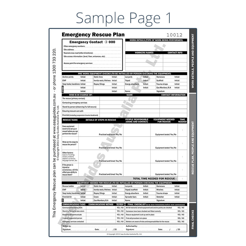 Working At Heights Rescue Plan Buy Our Rescue Plan Online