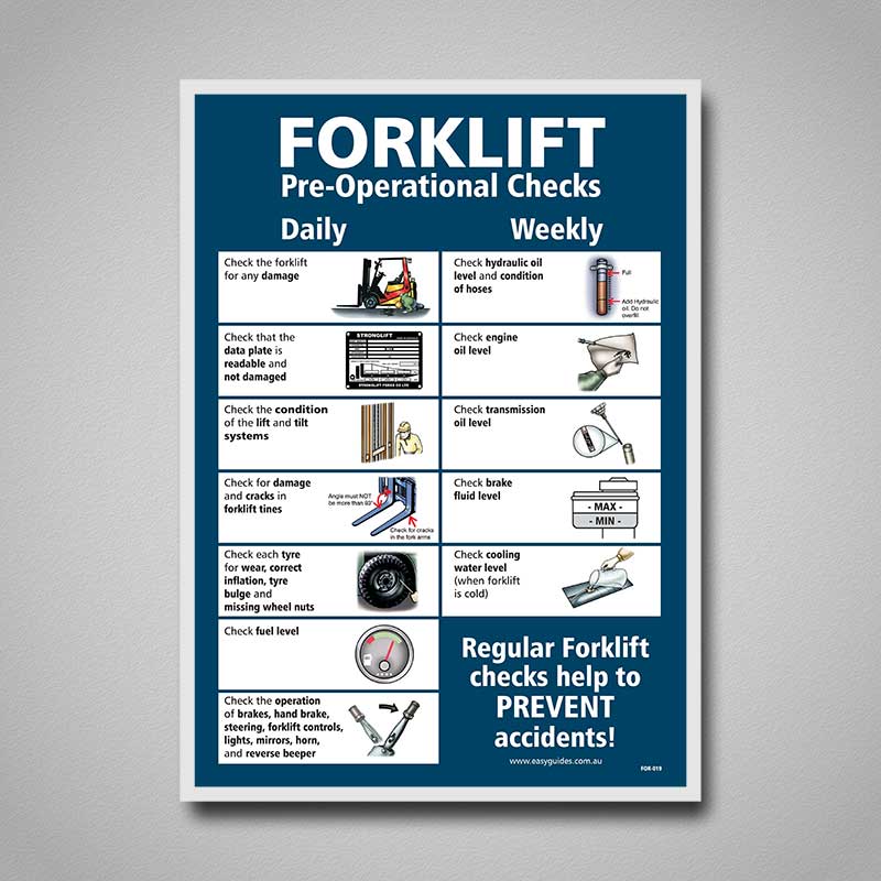 poster forklift pre checks operational safety posters